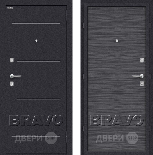 Входная металлическая Дверь Bravo Оптим Кобра Black Wood в Яхроме