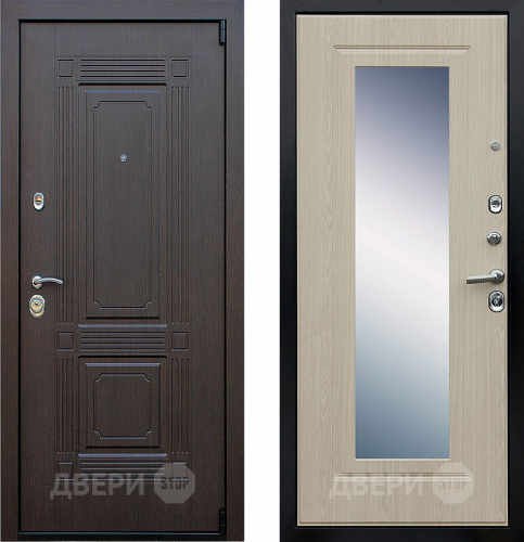 Входная металлическая Дверь АСД Викинг с зеркалом Белёный  дуб в Яхроме