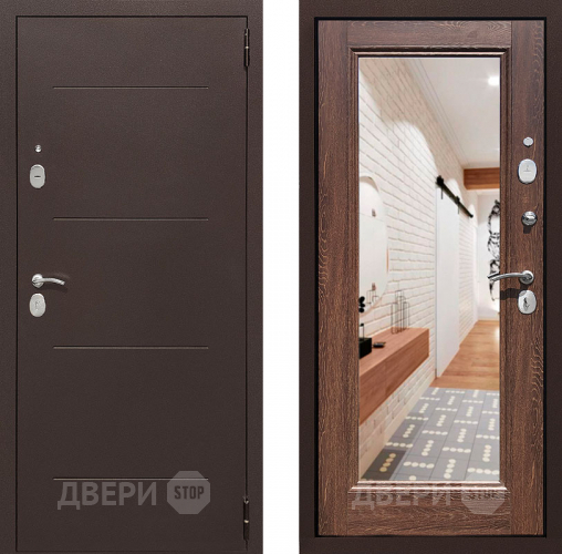 Дверь Престиж 100 с зеркалом Медь/Дуб филадельфия коньяк в Яхроме