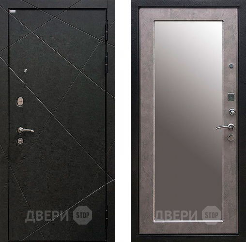 Дверь Ратибор Эстет 3К с зеркалом Бетон светлый в Яхроме