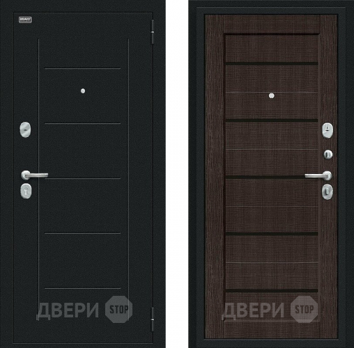 Дверь Bravo Борн Букле черное/Wenge Veralinga в Яхроме