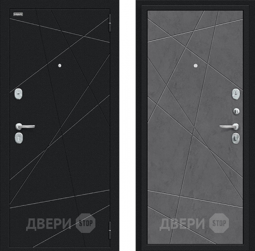 Дверь Bravo Граффити-5 Букле черное/Slate Art в Яхроме