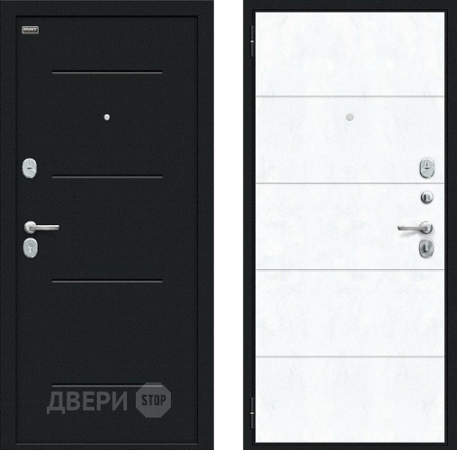 Входная металлическая Дверь внутреннего открывания Bravo Граффити-1 Инсайд Букле черное/Snow Art в Яхроме