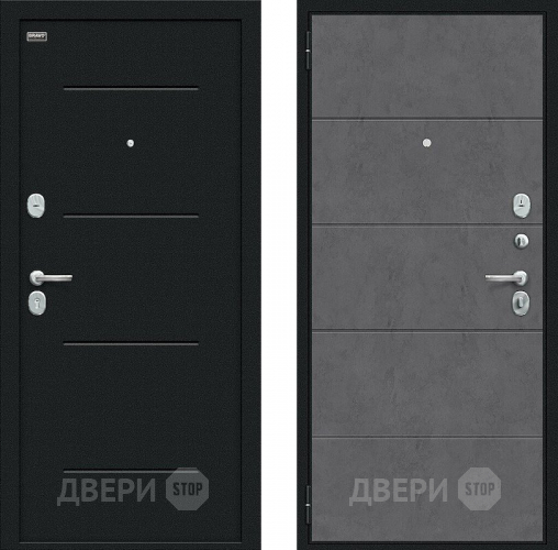 Дверь внутреннего открывания Bravo Граффити-1 Инсайд Букле черное/Slate Art в Яхроме