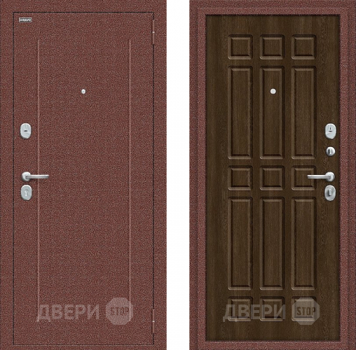 Входная металлическая Дверь Bravo Любо Мини Антик медный/Dark Barnwood в Яхроме