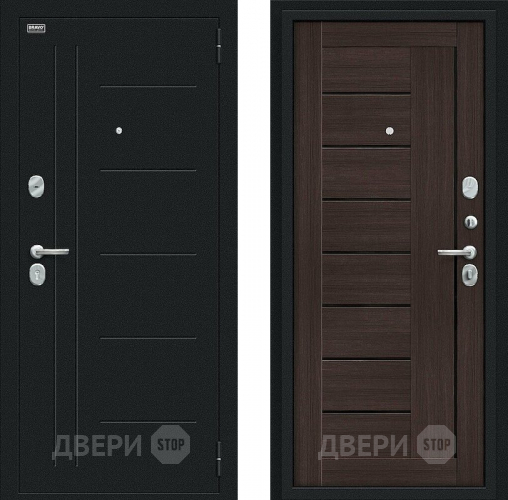 Входная металлическая Дверь Bravo Проф Букле черное/Wenge Veralinga в Яхроме