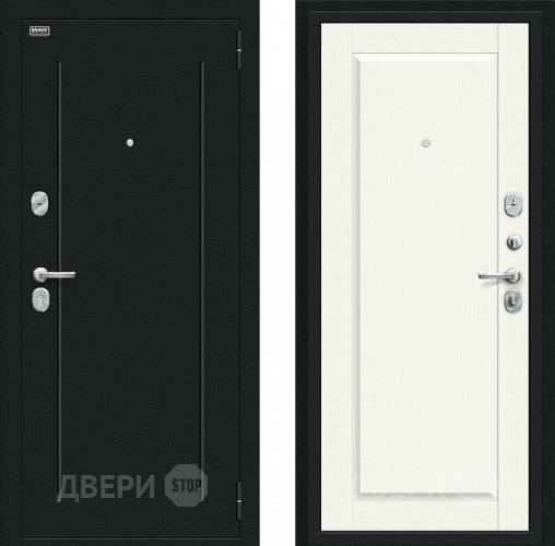 Входная металлическая Дверь Bravo Сьют Kale Букле черное/White Wood в Яхроме
