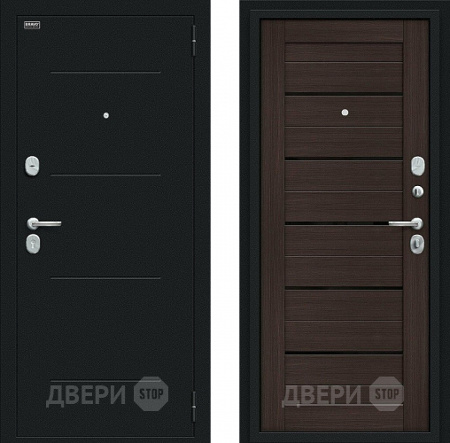 Входная металлическая Дверь Bravo Техно Kale Букле черное/Wenge Veralinga в Яхроме
