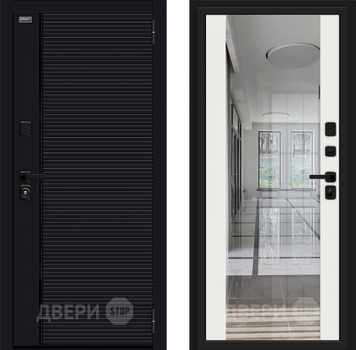 Входная металлическая Дверь Bravo Лайнер-3 Total Black/Off-white в Яхроме