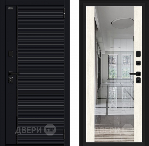 Входная металлическая Дверь Bravo Лайнер-3 Total Black/Nordic Oak в Яхроме