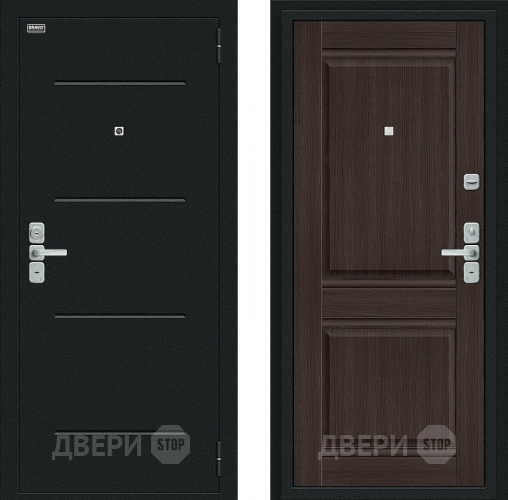 Входная металлическая Дверь Bravo Нео Букле черное/Wenge Veralinga в Яхроме