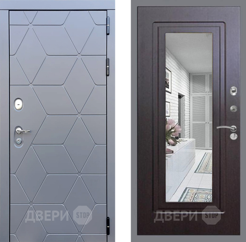 Входная металлическая Дверь Стоп КОСМО Зеркало ФЛ-120 Венге в Яхроме
