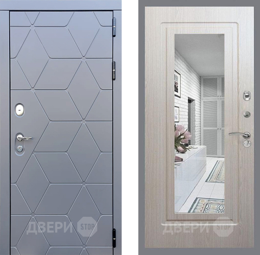 Дверь Стоп КОСМО Зеркало ФЛ-120 Беленый дуб в Яхроме