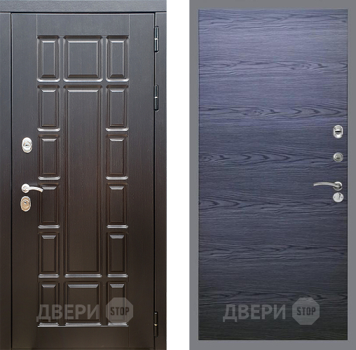 Входная металлическая Дверь Стоп НЬЮ ЙОРК Гладкая Дуб тангенальный черный в Яхроме