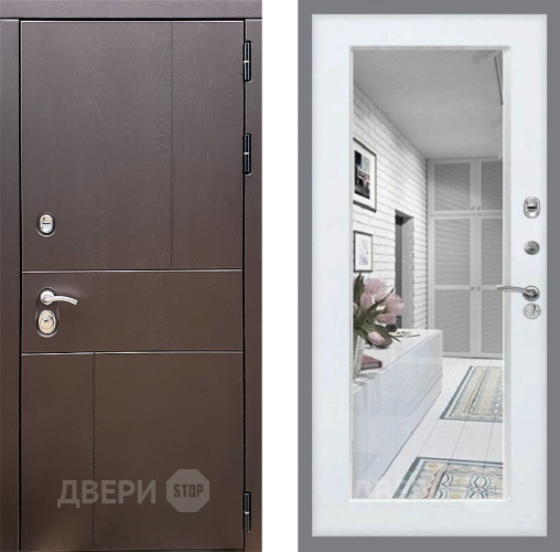 Дверь Стоп УРБАН Зеркало Белый ясень в Яхроме