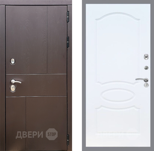 Входная металлическая Дверь Стоп УРБАН ФЛ-128 Белый ясень в Яхроме