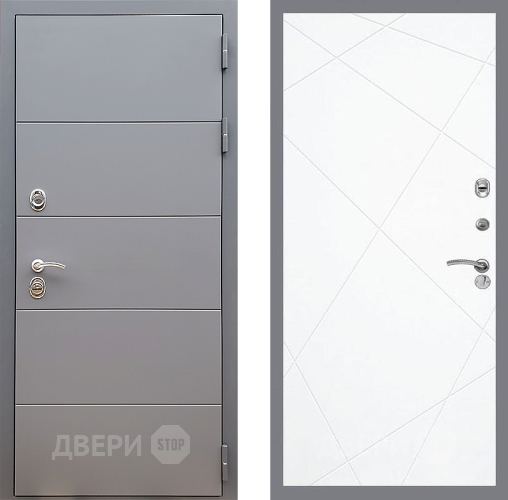 Входная металлическая Дверь Стоп АРТ ГРАФИТ ФЛ-291 Силк Сноу в Яхроме