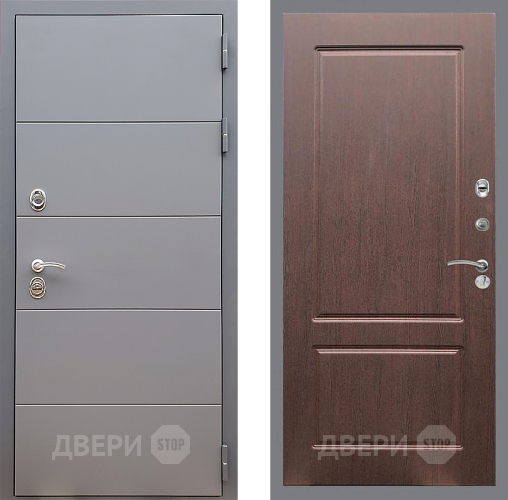 Входная металлическая Дверь Стоп АРТ ГРАФИТ ФЛ-117 Орех премиум в Яхроме