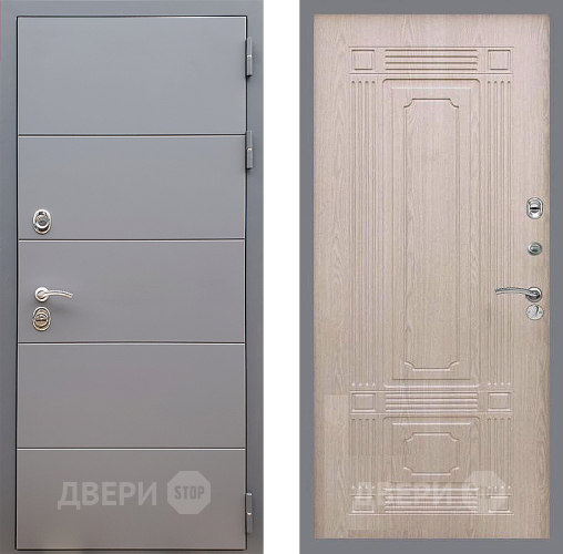 Входная металлическая Дверь Стоп АРТ ГРАФИТ ФЛ-2 Беленый дуб в Яхроме