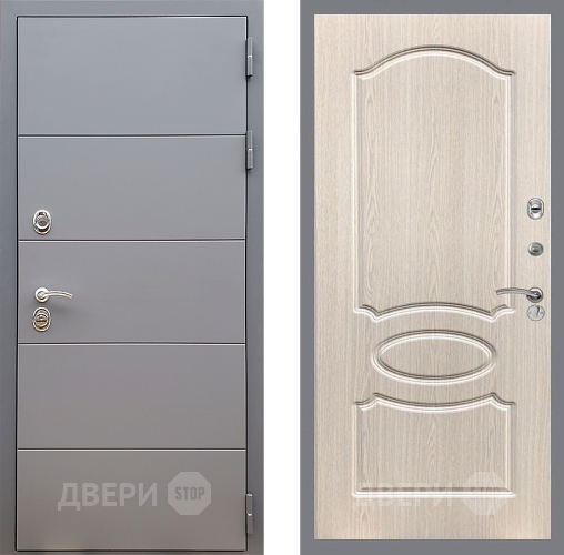 Входная металлическая Дверь Стоп АРТ ГРАФИТ ФЛ-128 Беленый дуб в Яхроме
