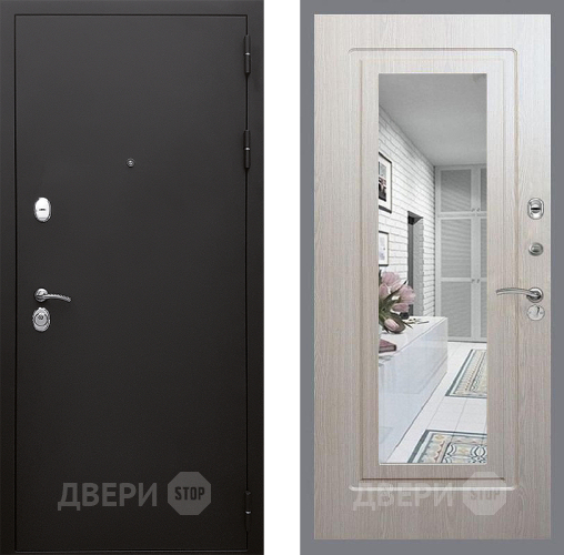Дверь Стоп КЛАССИК Шагрень Зеркало ФЛ-120 Беленый дуб в Яхроме