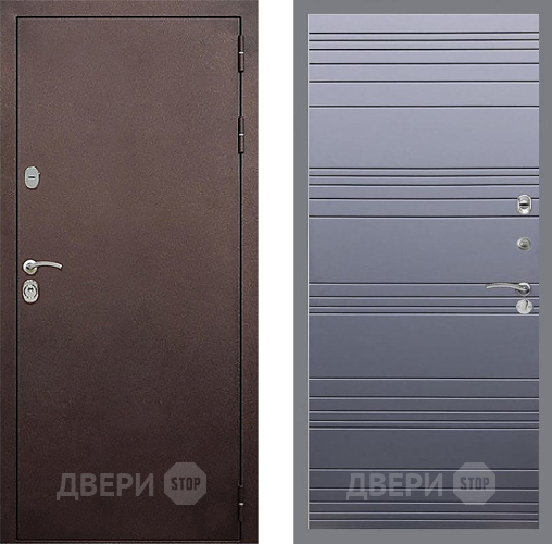 Входная металлическая Дверь Стоп КЛАССИК Медь Лайн Силк титан в Яхроме