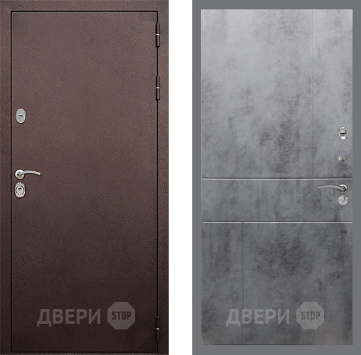 Дверь Стоп КЛАССИК Медь ФЛ-290 Бетон темный в Яхроме