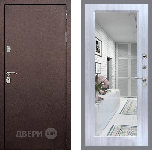 Дверь Стоп КЛАССИК Медь Зеркало Сандал белый в Яхроме