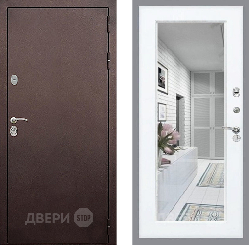 Дверь Стоп КЛАССИК Медь Зеркало Силк Сноу в Яхроме