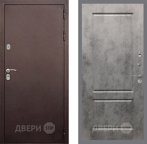 Дверь Стоп КЛАССИК Медь ФЛ-117 Бетон темный в Яхроме