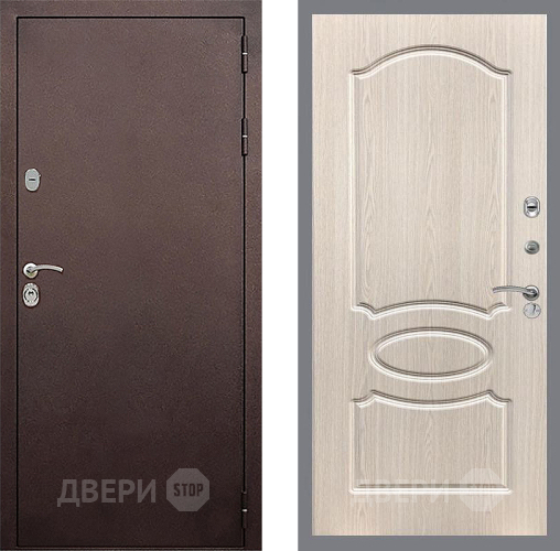 Входная металлическая Дверь Стоп КЛАССИК Медь ФЛ-128 Беленый дуб в Яхроме