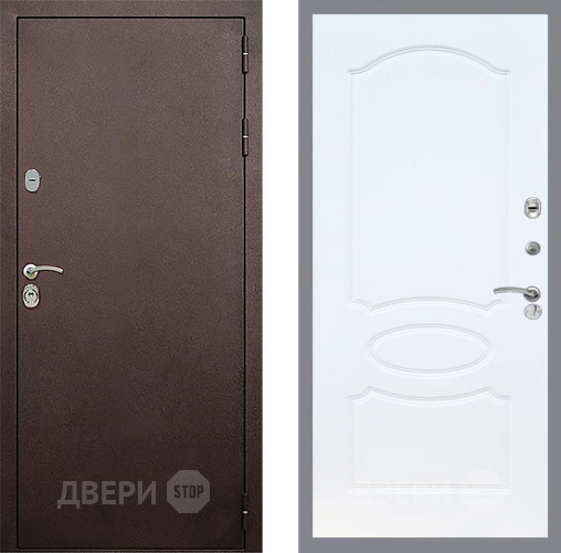 Дверь Стоп КЛАССИК Медь ФЛ-128 Белый ясень в Яхроме