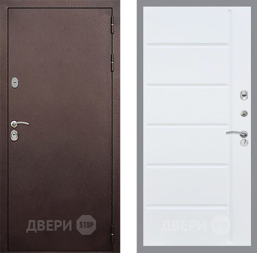 Входная металлическая Дверь Стоп КЛАССИК Медь ФЛ-102 Белый ясень в Яхроме