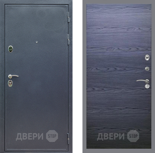 Входная металлическая Дверь Стоп СИЛЬВЕР Гладкая Дуб тангенальный черный в Яхроме
