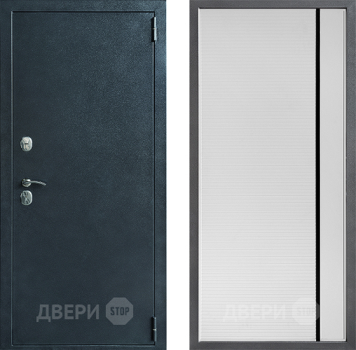 Входная металлическая Дверь Дверной континент ДК-70 Дизайн ФЛ-757 Черное Стекло Софт милк в Яхроме