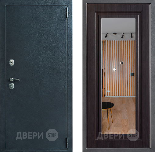 Входная металлическая Дверь Дверной континент ДК-70 Дизайн ФЛЗ Зеркало Венге в Яхроме