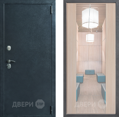 Входная металлическая Дверь Дверной континент ДК-70 Дизайн ФЛЗ-1 Зеркало Капучино в Яхроме