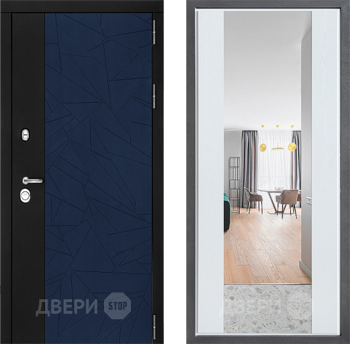 Дверь Дверной континент ДК-9 ФЛЗ-1 Зеркало Белое дерево в Яхроме