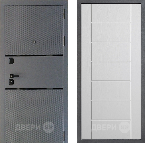 Дверь Дверной континент Диамант Дизайн ФЛ-Лайн Белое дерево в Яхроме