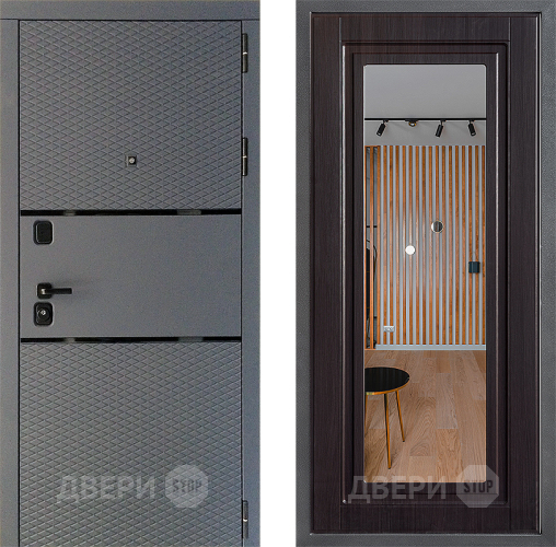 Входная металлическая Дверь Дверной континент Диамант Дизайн ФЛЗ Зеркало Венге в Яхроме