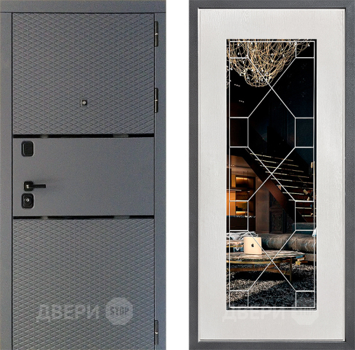 Дверь Дверной континент Диамант Дизайн ФЛ-Тиффани Зеркало Белое дерево в Яхроме