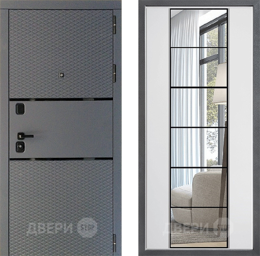 Дверь Дверной континент Диамант Дизайн ФЛЗ-2 Зеркало Белый софт в Яхроме