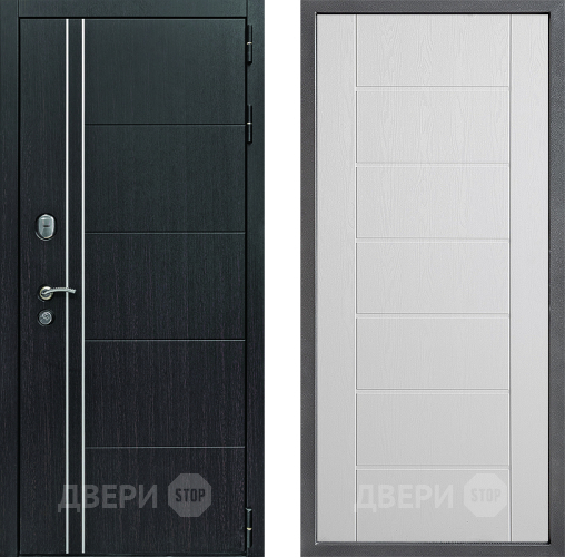 Входная металлическая Дверь Дверной континент Теплолюкс Дизайн ФЛ-Лайн Белое дерево в Яхроме