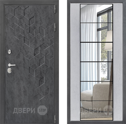 Дверь Дверной континент ДК-3/713 ФЛЗ-2 Зеркало Бетон светлый в Яхроме