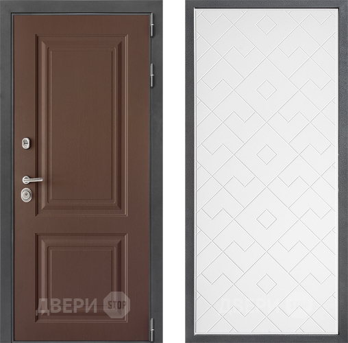 Входная металлическая Дверь Дверной континент ДК-3/729 ФЛ-Тиффани Белый софт в Яхроме
