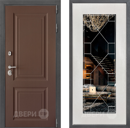 Дверь Дверной континент ДК-3/729 ФЛ-Тиффани Зеркало Белое дерево в Яхроме