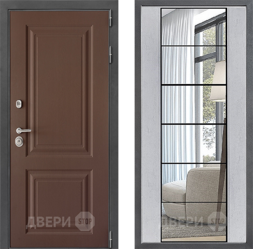 Дверь Дверной континент ДК-3/729 ФЛЗ-2 Зеркало Бетон светлый в Яхроме