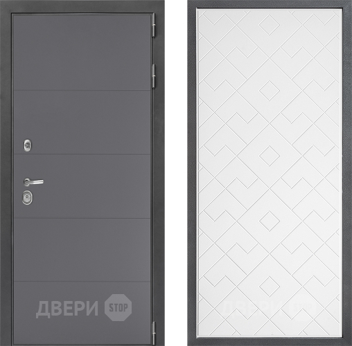 Входная металлическая Дверь Дверной континент ДК-3/649 ФЛ-Тиффани Белый софт в Яхроме