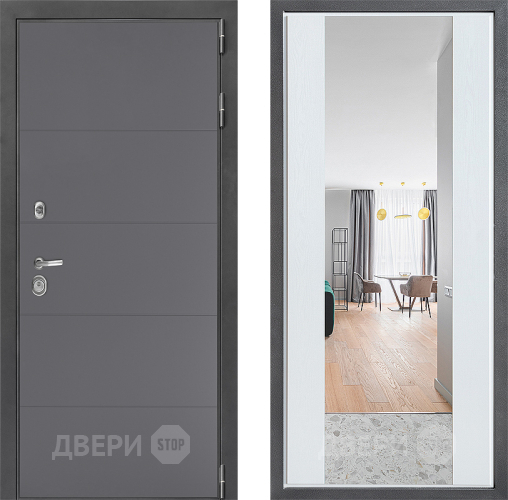 Дверь Дверной континент ДК-3/649 ФЛЗ-1 Зеркало Белое дерево в Яхроме