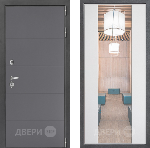 Дверь Дверной континент ДК-3/649 ФЛЗ-1 Зеркало Белый софт в Яхроме